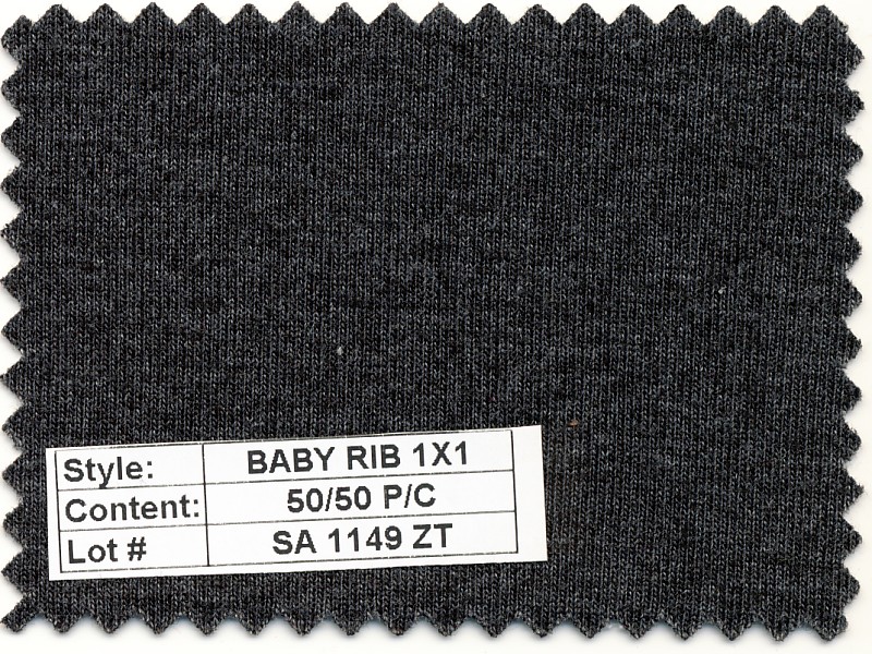 Baby Rib 1X1 50/50 Poly Cotton